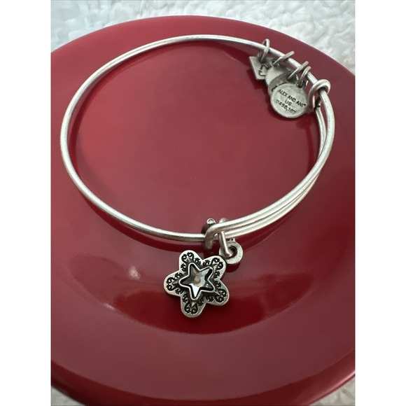 Alex and Ani Christmas Charm Bangle Bracelet Set of 6 Snowman, Present, Star - Picture 6 of 10